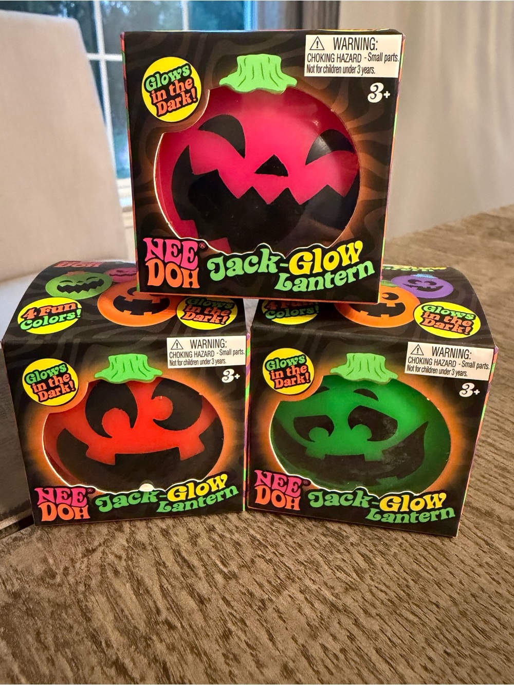 Schylling Needoh Jack Glow Lantern Squishy Toy Halloween Bundle Set Lot 3 Rare